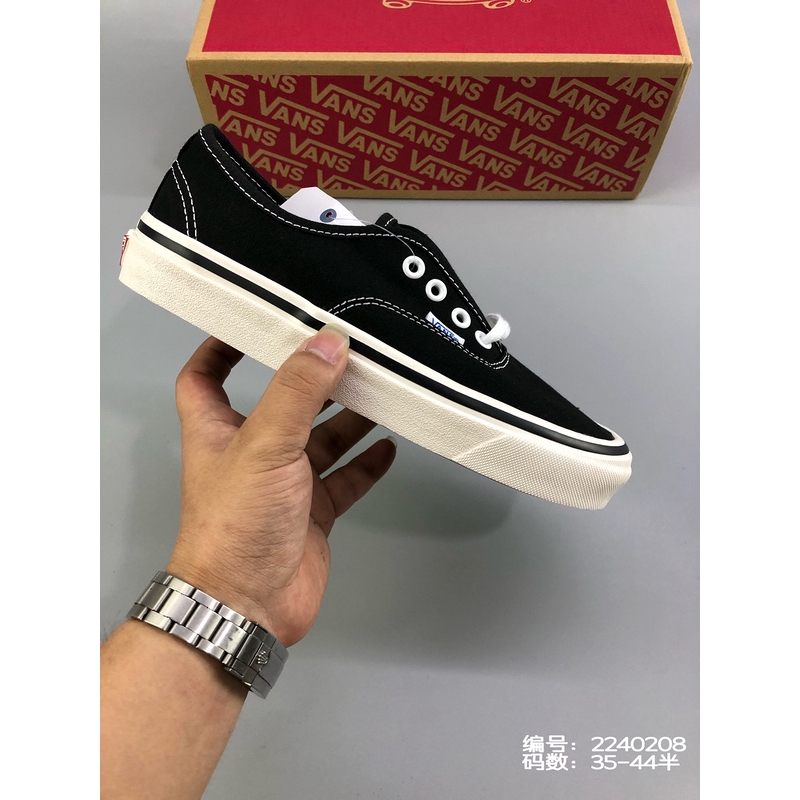 vans authentic black and white canvas skate shoes