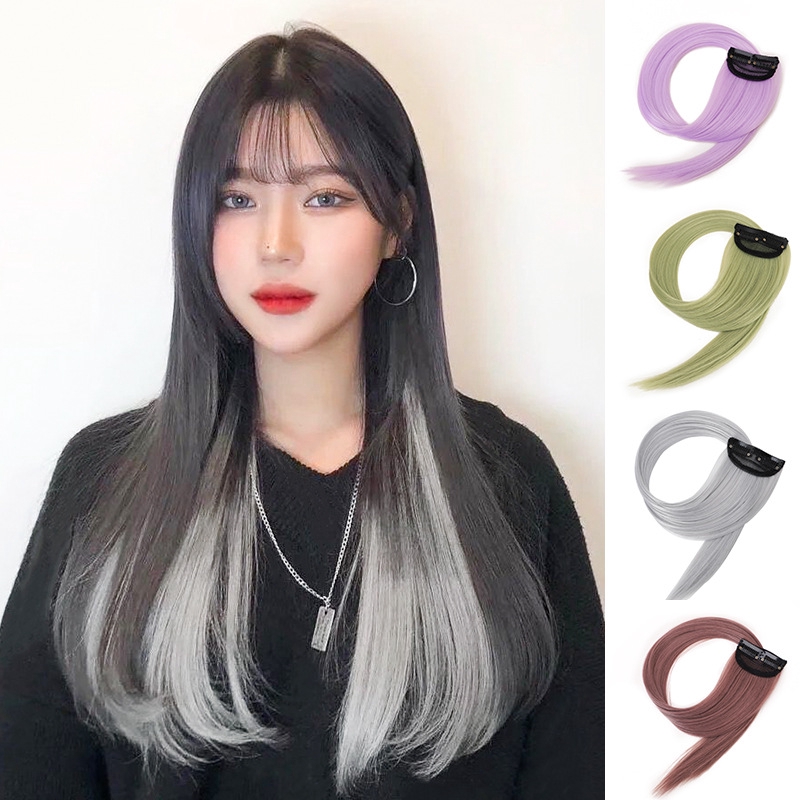 Highlights Patch Natural Wig Wig A Piece Of Female Long Hair Color Gradient Straight Hair No Trace Hanging Ear Dye Invisible Film Shopee Philippines