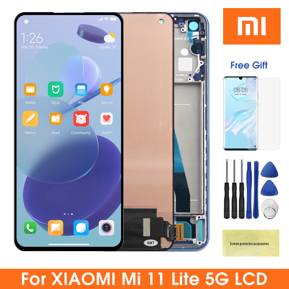 Original For Xiaomi Mi 11 Lite 5g Lcd Display Touch Screen Panel Digitizer With Frame 11 Lite Ne 7754