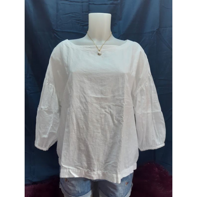 sabrina neckline blouse (uni qlo) | Shopee Philippines