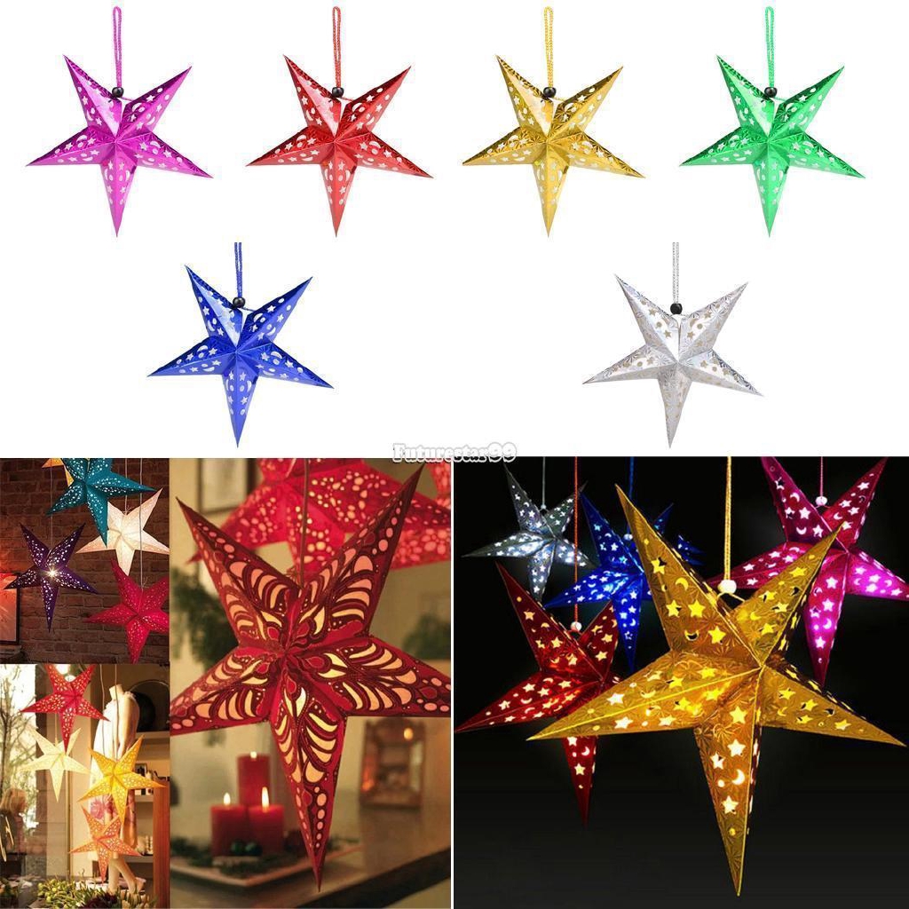 Stars Hollow Stars Lantern Christmas Decro Hanging Star Xmas Tree Ornament 