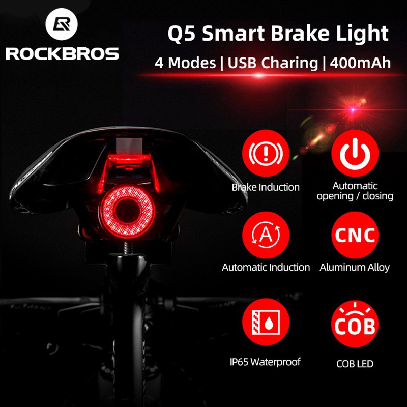 Rockbros Q5 Q3 Q1 Smart Bicycle Brake Light Bike Taillight Sensor Auto Waterproof LED Cycling ...