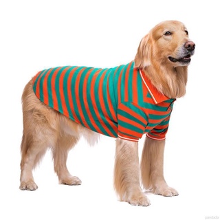 【In Stock】Pet Clothes Thin Section Akita Labrador Golden Retriever Fat Dog Wide Strip T-Shirt #3