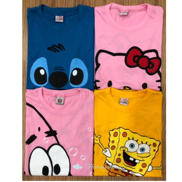 Cartoon Character T-Shirt Back To Back Printed (with whole sale) | Shopee  Philippines