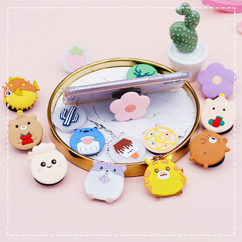 original Cute 40 Designs Pop Socket Cute Air Bag Phone Holder Soft Silicone Stand PopSocket | Philippines