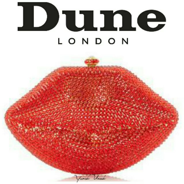 dune red clutch bag