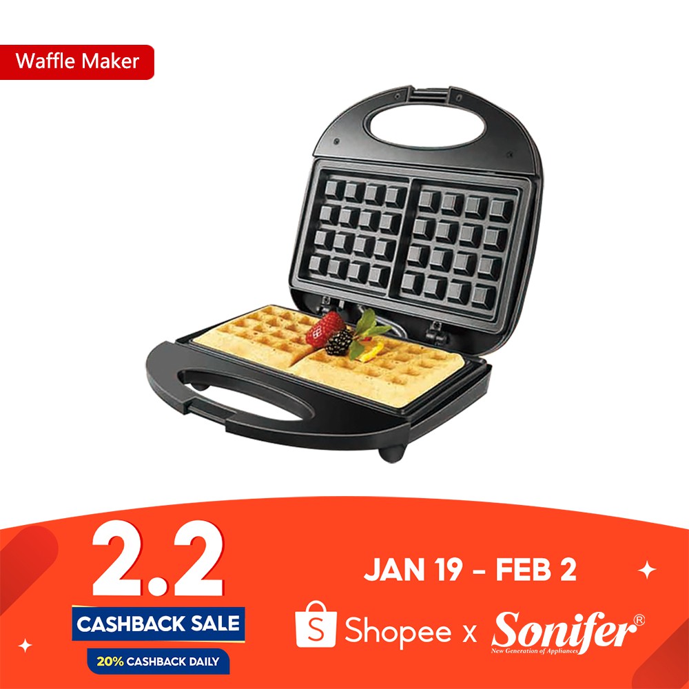 Sonifer Waffle Maker Machine , Easy Clean, NonStick，750W Shopee
