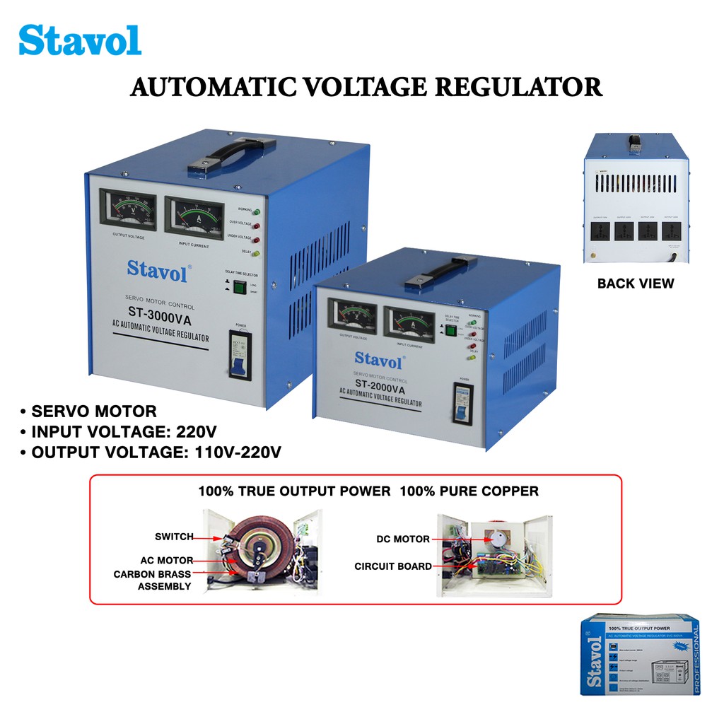 Stavol Automatic Voltage Regulator AVR 2000 Watts 3000 Watts ST2000