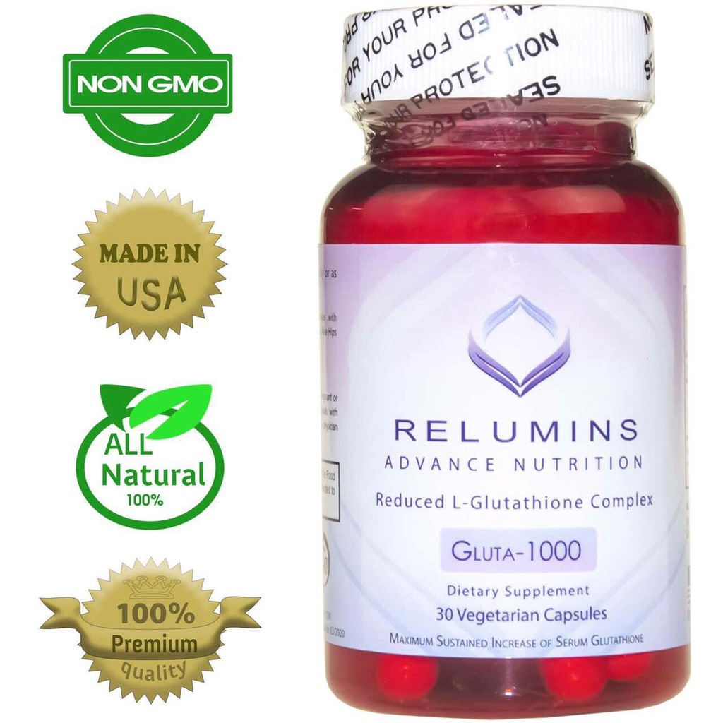Relumins Gluta 1000 Glutathione Skin Whitening 30 Capsules Shopee