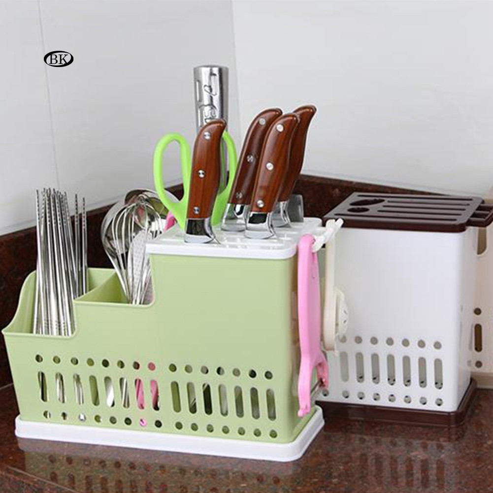 《BK 》Kitchen Draining Hollow Drying Rack Chopsticks Knife Fork Holder ...