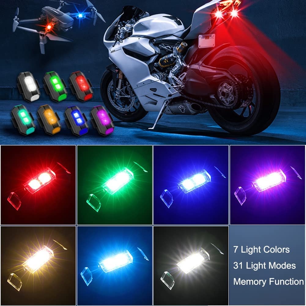 7 color motorcycle bike Rechargeable flashing lights bikes modified