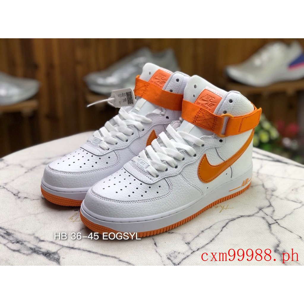 orange high top air force ones