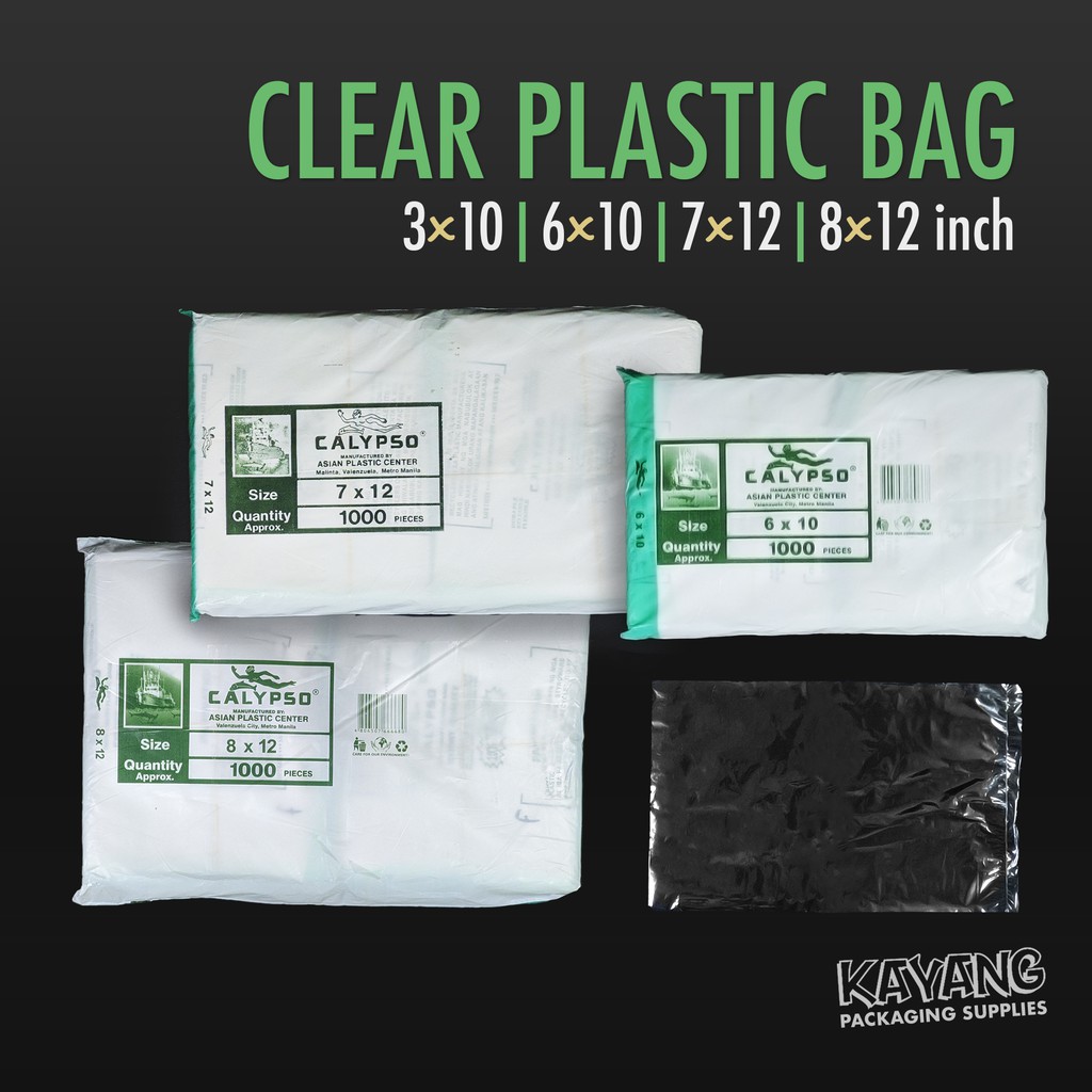 Calypso Clear Plastic Bag 3x10, 6x10, 7x12, 8x12, Plastic Linaw [100