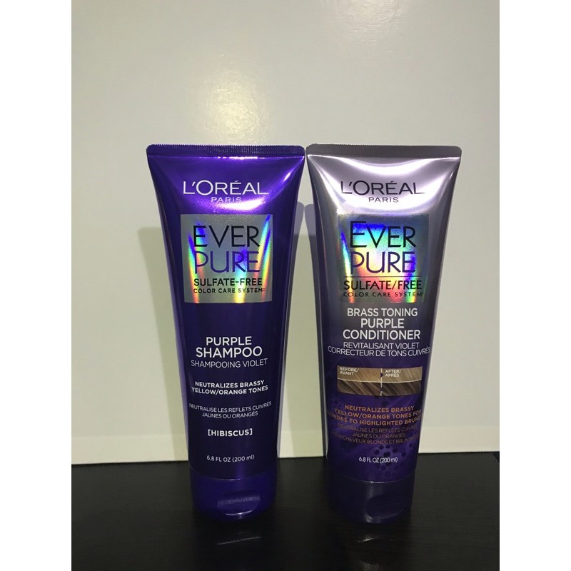 【Philippine cod】 L'oreal EVER PURE purple shampoo and conditioner 200ml