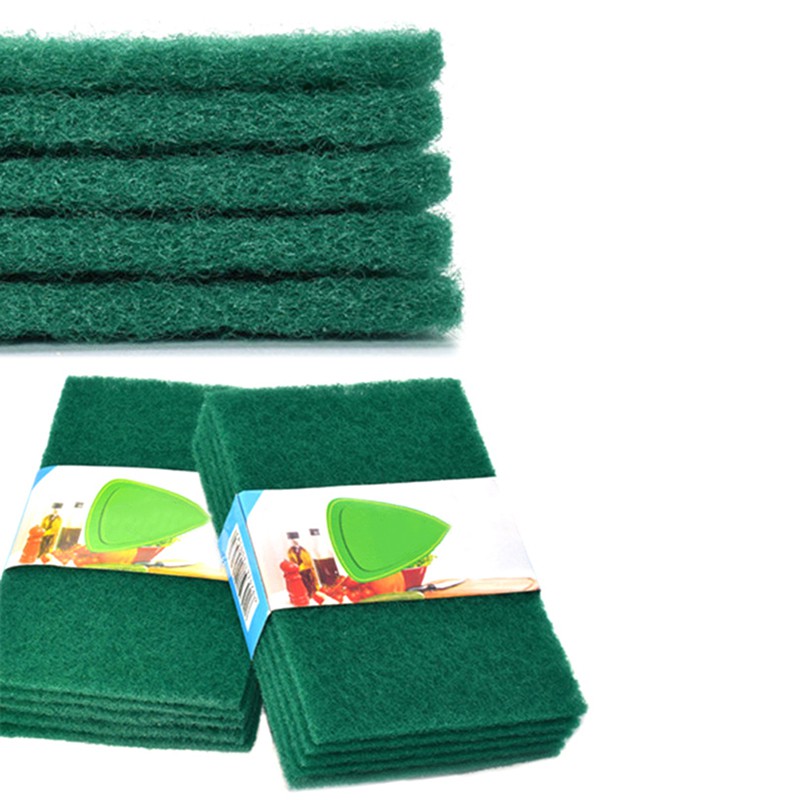 5pcs scouring pads cleaning cloth dish towel green home scour scrub set