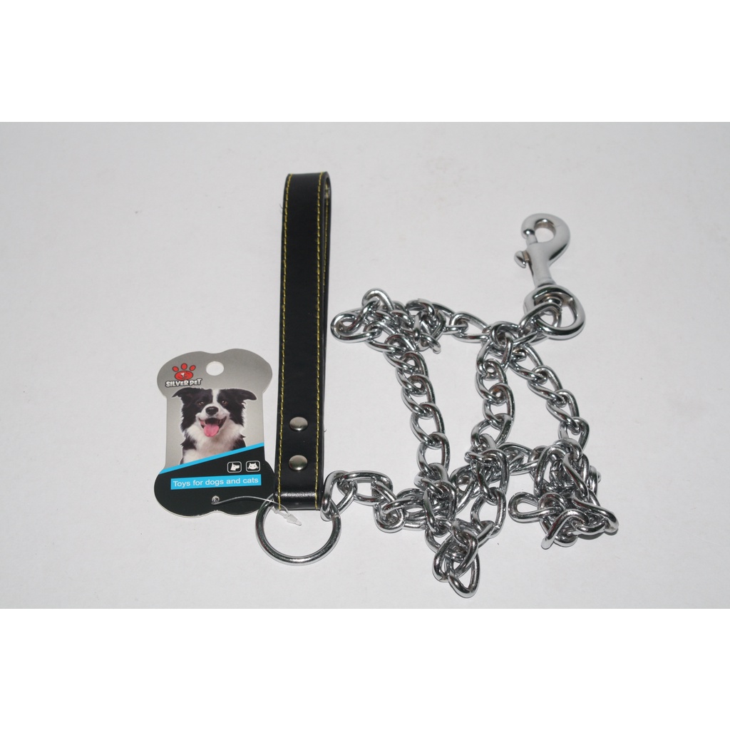 Dog Chain ( Steel Chain Leather Handle ) SC-2,