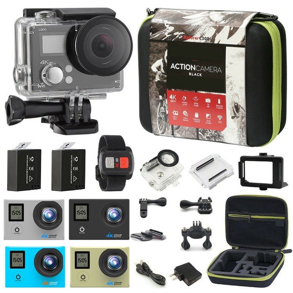 4k Action Camera Dual Screen Ultra 16mp Camcorder Sports Cam Camera 4k With Remote Accessory Bundle Shopee Philippines