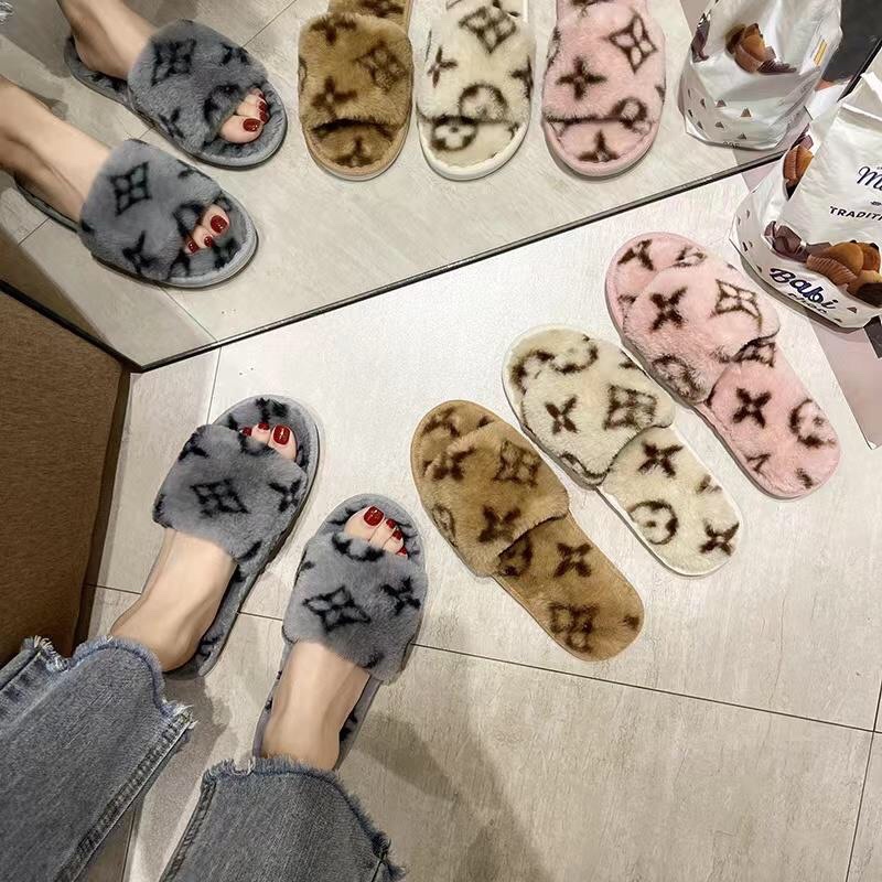 Louis Vuitton plush house slippers