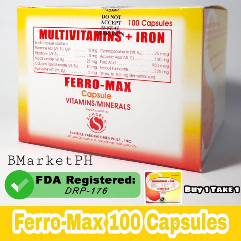 BUY 1 TAKE1 Ferro Max Multivitamins 100 Capsules ( Fast Delivery ...