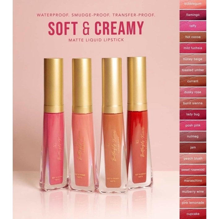 Butterfly Kisses Cosmetics Soft & Creamy Matte Lipstick with Freebie ...