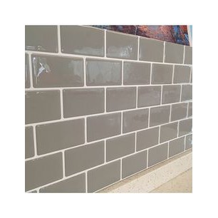 Sticker Wall tile 3D -  Peel and Stick Kitchen or Bathroom Backsplash Gray Small Subway Tile