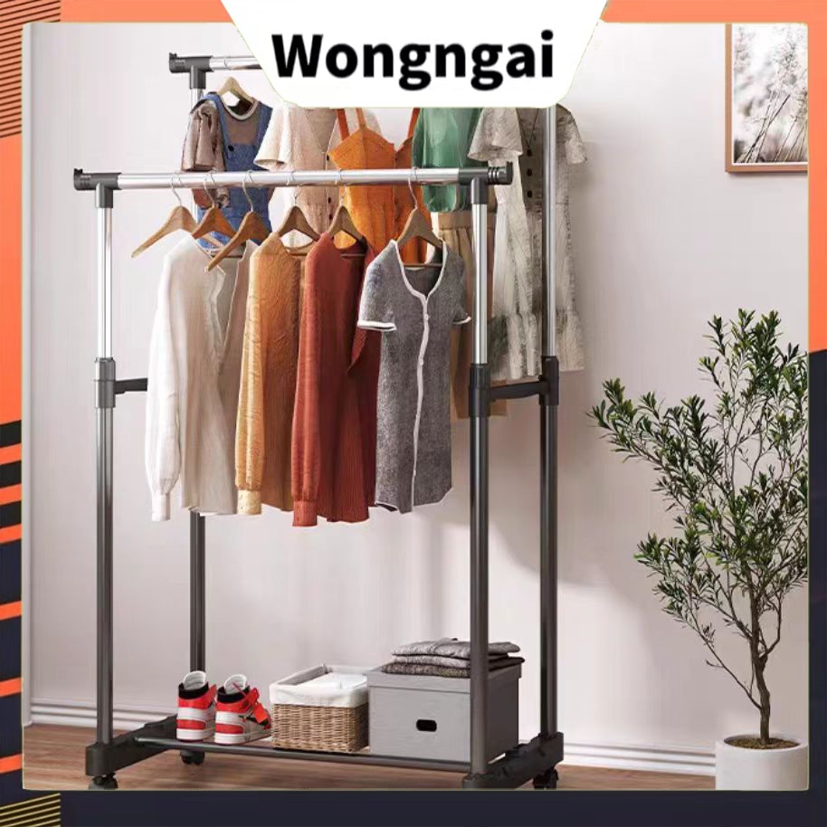 COD Double Pole Clothes Rack For Clothes Organizing Sampayan Double