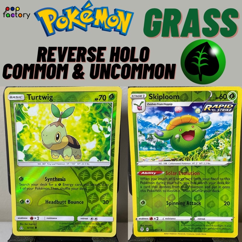 GRASS Type Pokemon REVERSE HOLO Pokemon TCG Cards Shopee Philippines