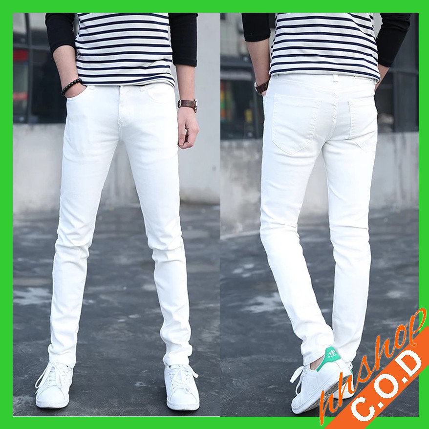 mens white skinny pants