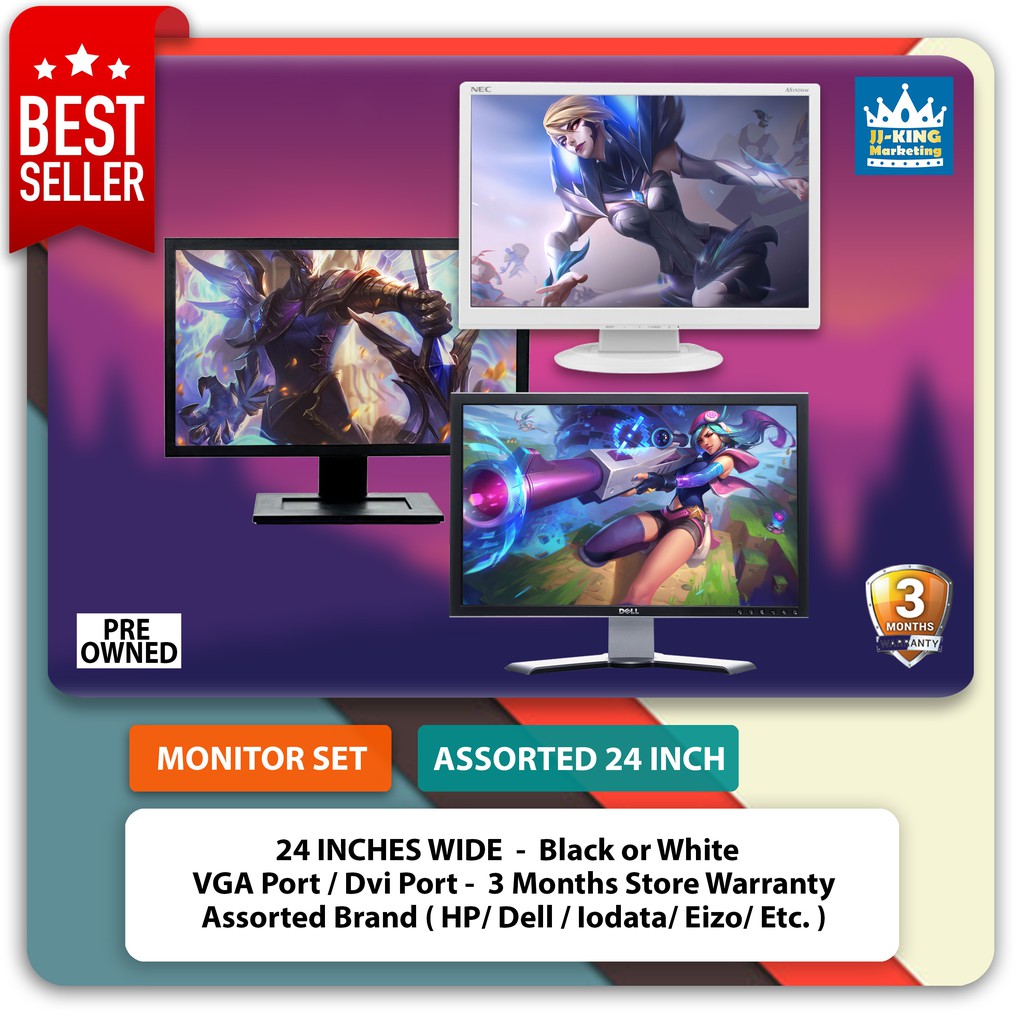 Pc Monitor Assorted brand 1724 INCHES COMPUTER LED LCD MONITOR OR CCTV WITH FREE Vga