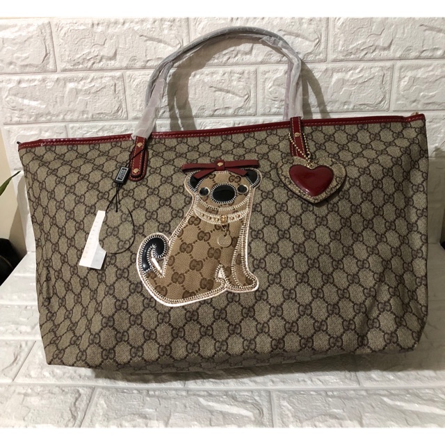 Gucci Oliver Pug Tote Bag | Shopee 