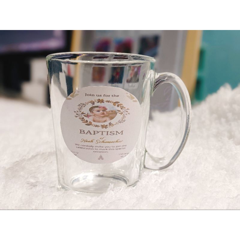 personalized glass mug with an ordinary sticker. | Shopee Philippines