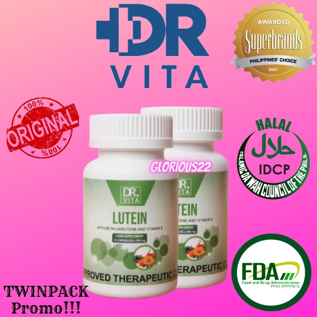 Authentic Dr. Vita Lutein with Beta Carotene and Vitamin E (30capsules ...