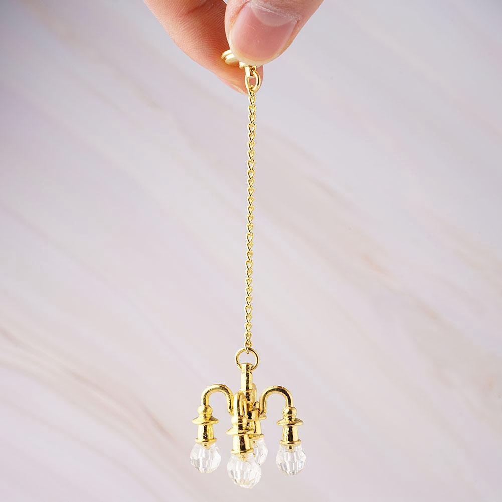 1:12 Doll House Scene Accessories Mini Lamp Chandelier Light Can Not C9L4