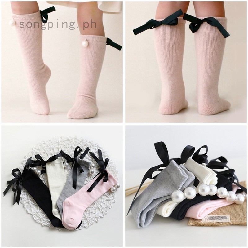 kids knee high socks with bows