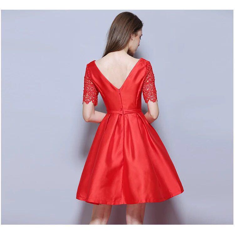 plain red dress for girl