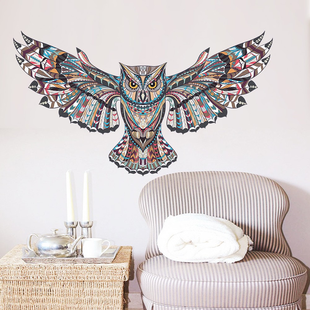 Yves Creative Owl Wall Art Background Wall Home Decor Stick