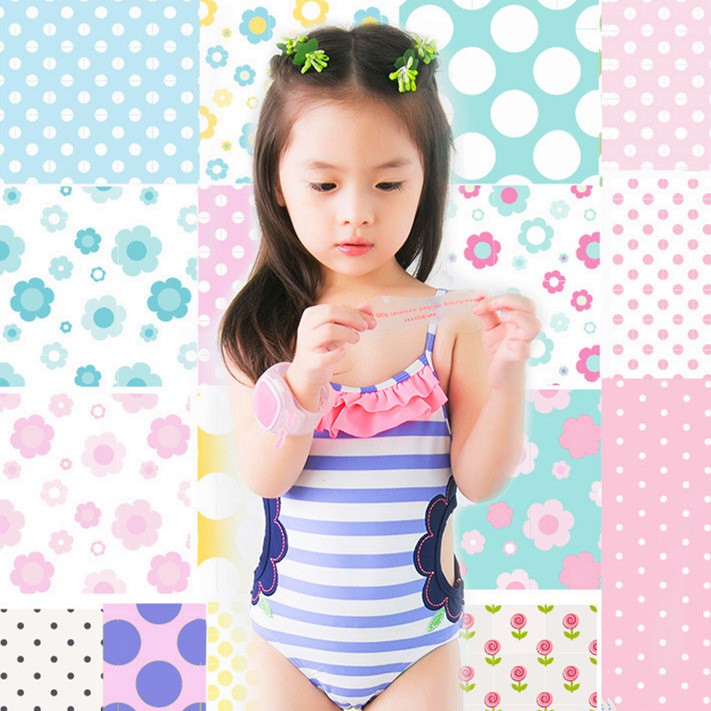 Toddler Girls Summer One Piece Swimwear Ruffle Sleeves Cotton Polyester Material