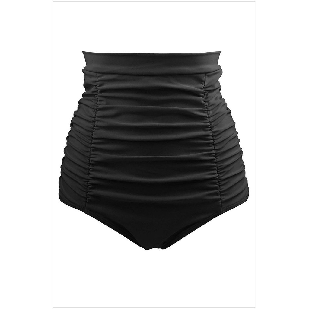 black high waisted swim shorts