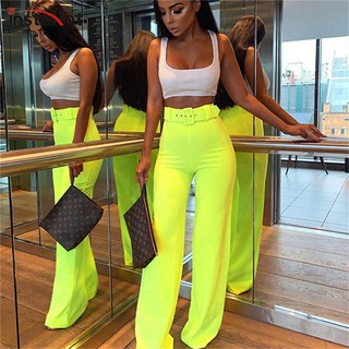 neon flare trousers