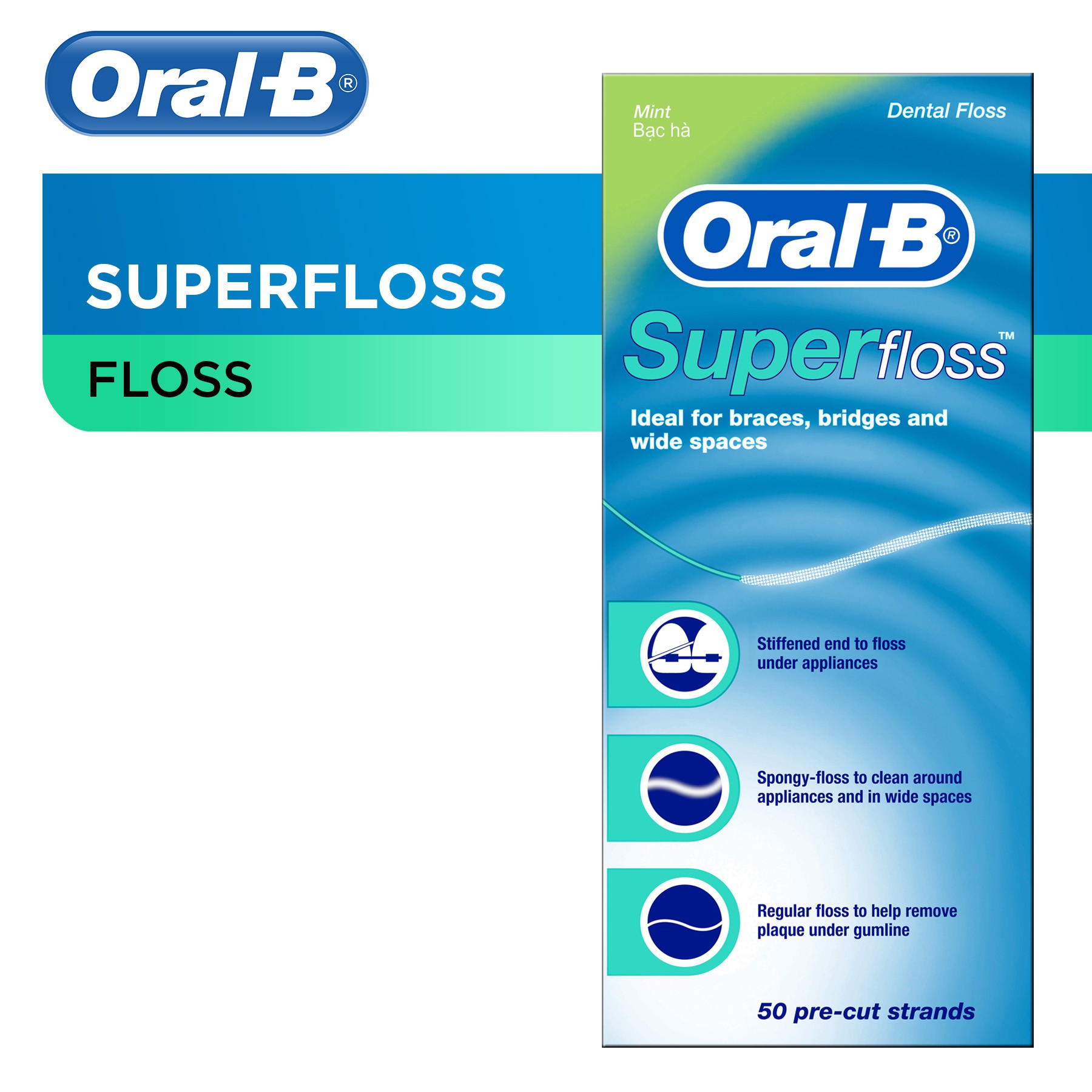 OralB Dental Floss Super Floss 50s Shopee Philippines