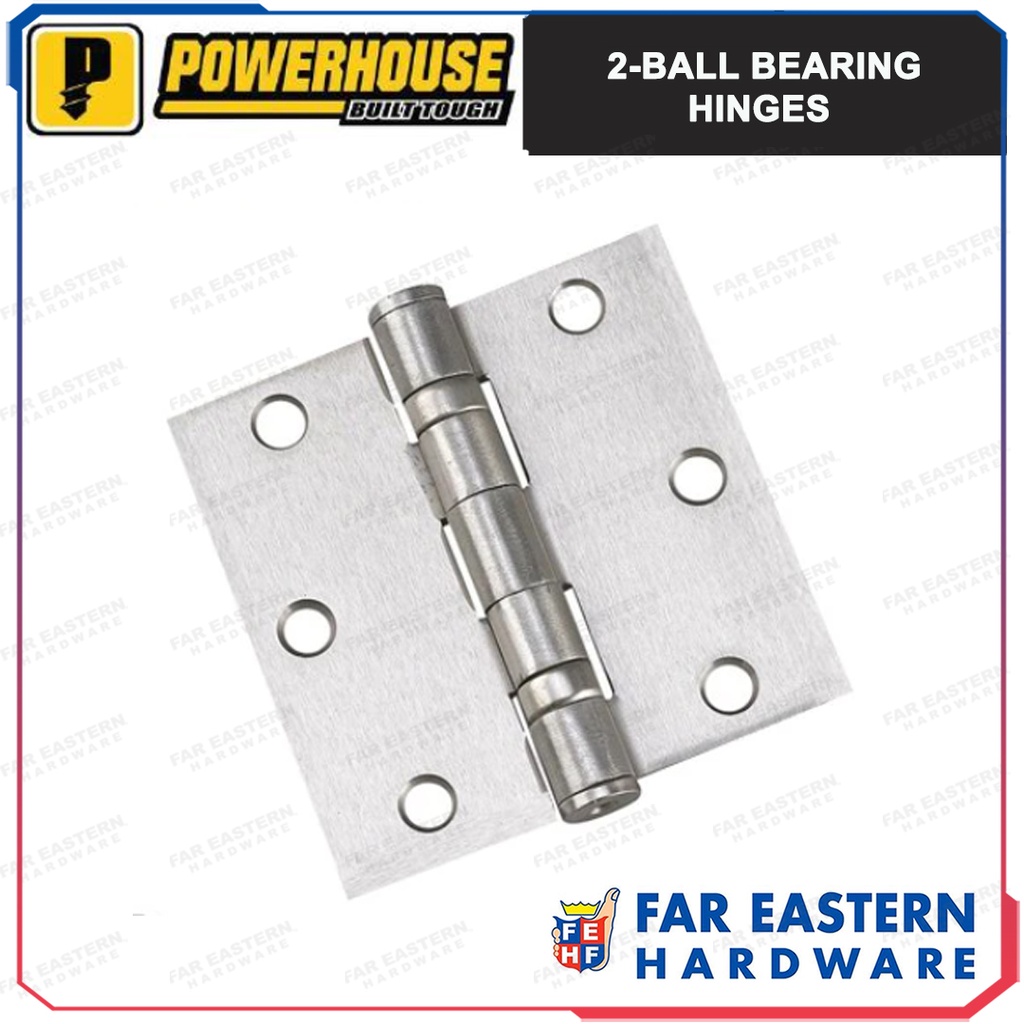 POWERHOUSE 2 Ball Bearing Hinges Steel Hinge Bisagra for Door (PAIR