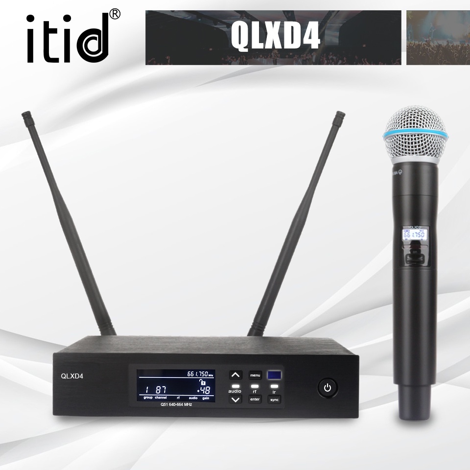 itid QLXD4 B58 UHF Professional Wireless Microphone System for Stage