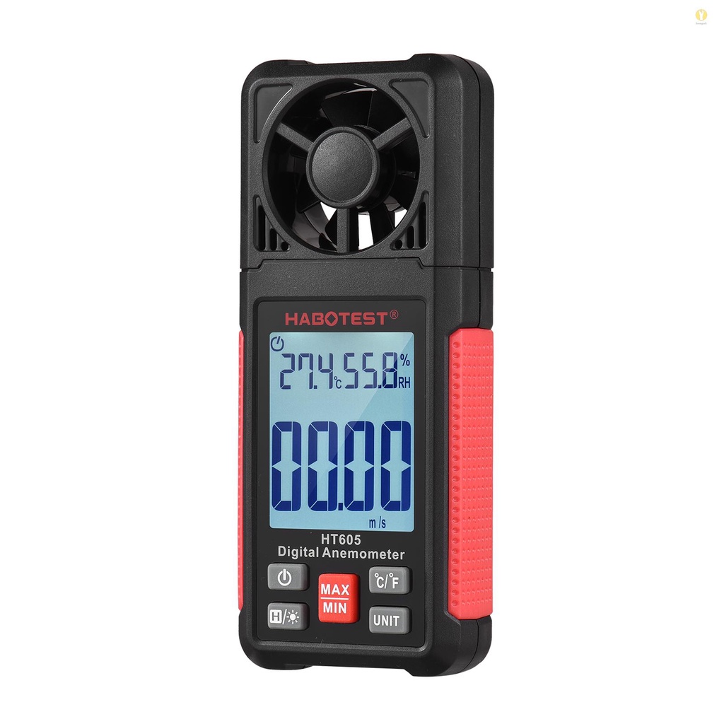 HGP HABOTEST HT605 LCD Digital Anemometer Thermometer Handheld Wind ...