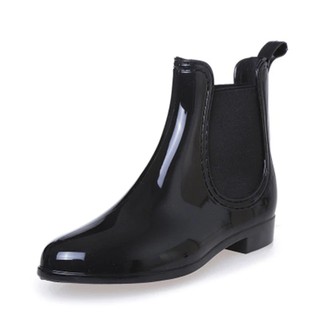 womens black ankle rain boots