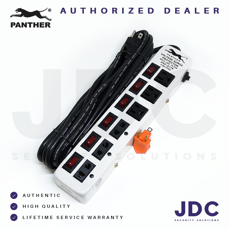 Panther PSP0119 Extension Cord with Surge Protector, 6 Switches, 6