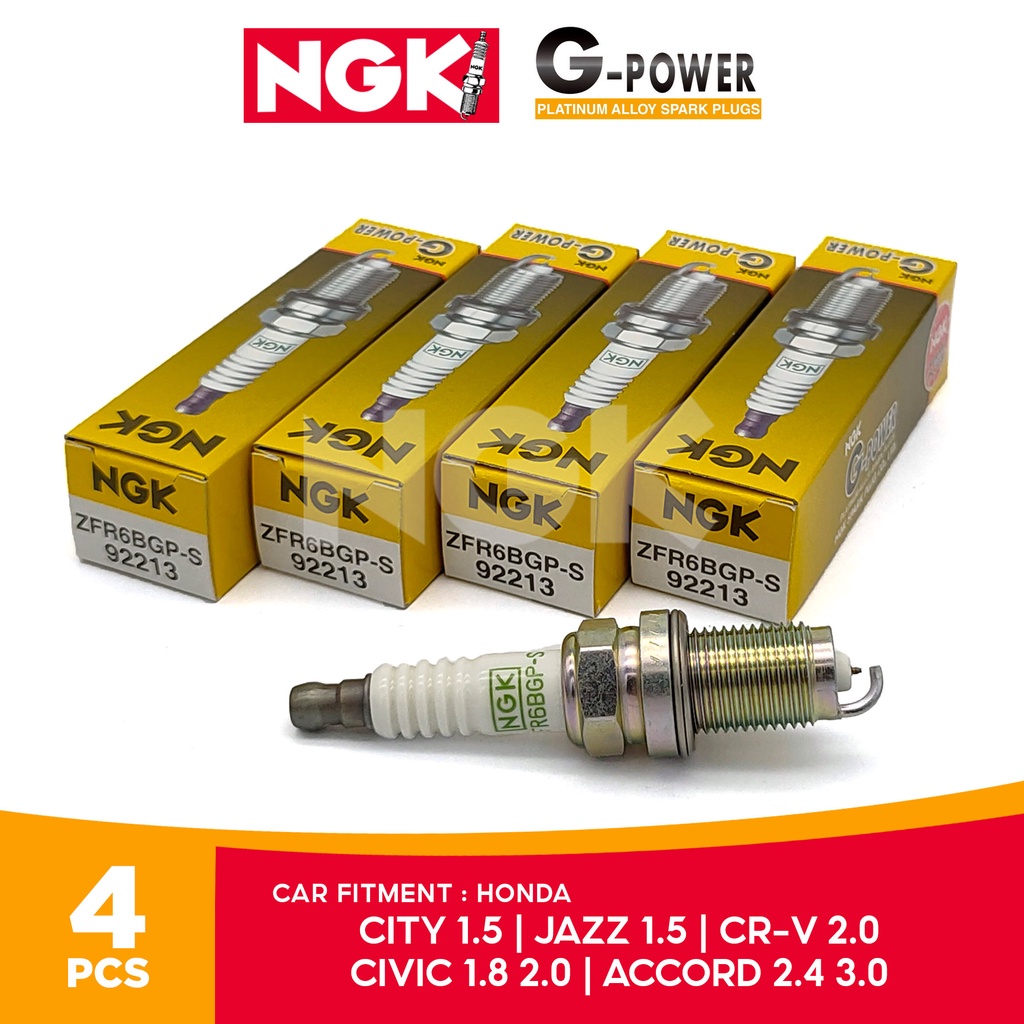 NGK 4Pcs ZFR6BGPS GPower Platinum Spark plug for Honda City / Civic / Accord / CRV / Jazz