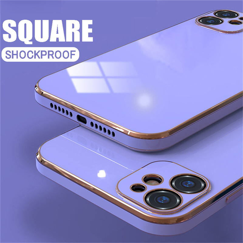 Luxury Plating Square Edge Frame Soft Case For Iphone 11 Pro X Xr Xs Max 6s 7 8 Plus Phone Cover Cases Shopee Philippines