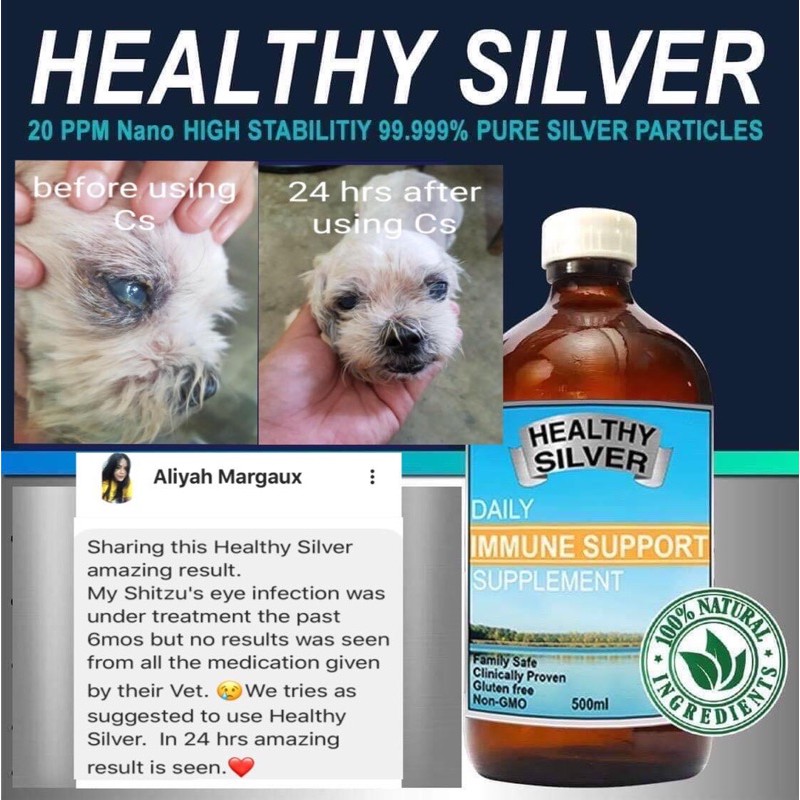 Healthy Silver 250ml Colloidal Nano Silver for Pets Immunity Shopee