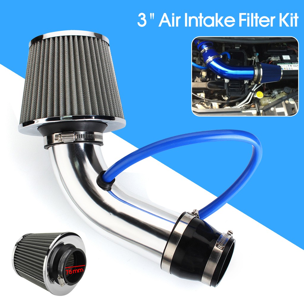 15ja 3 Aluminum Silver Car Cold Air Intake Filter Induction Kit Pipe Hose System Shopee Philippines