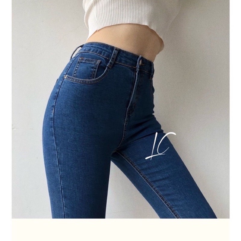 Korea classic fashion mid waist skinny jeans for ladies 1202 #3
